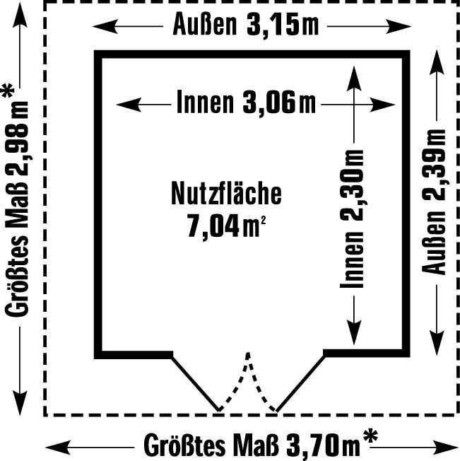 Grosfillex Gerätehaus UTILITY Skizze