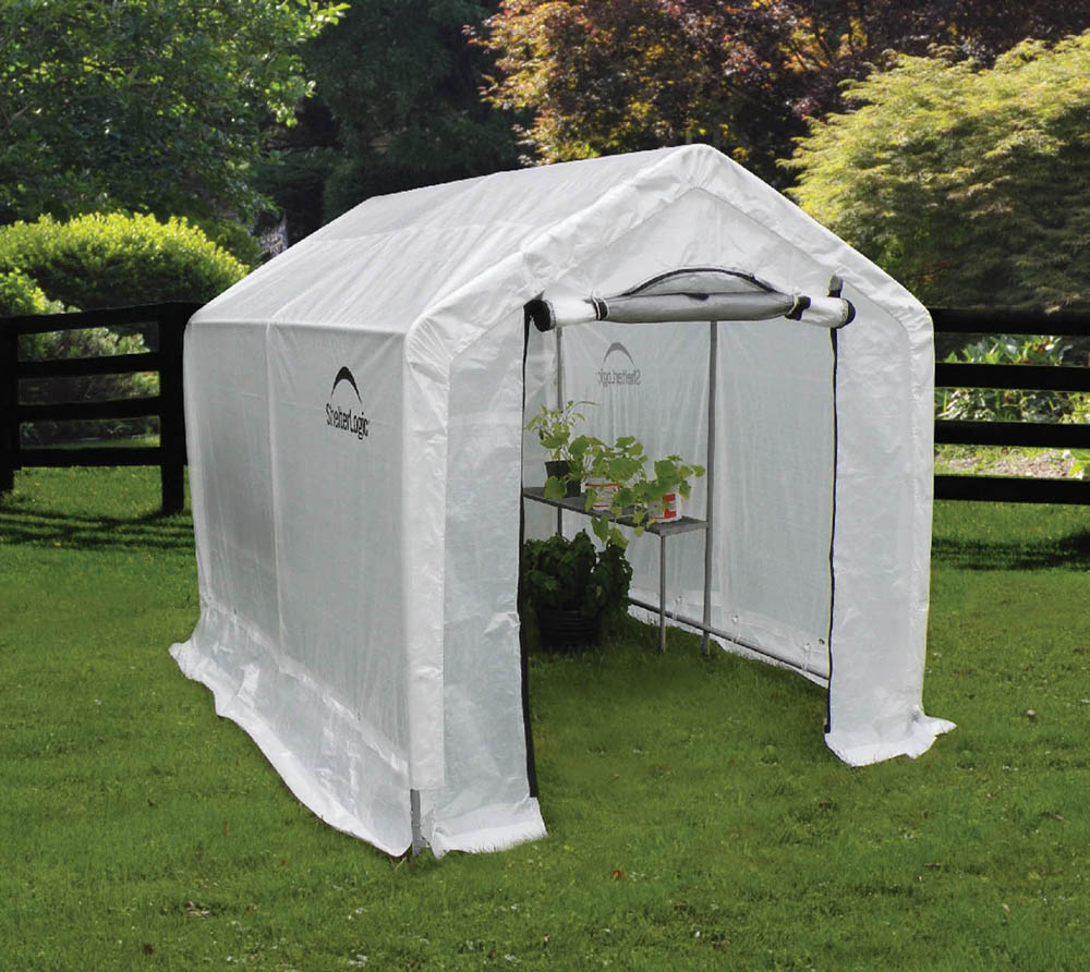 shelter_gewaechshaus_70600 ShelterLogic Foliengewächshaus 4,32m² inkl. Regalen 180x240 cm