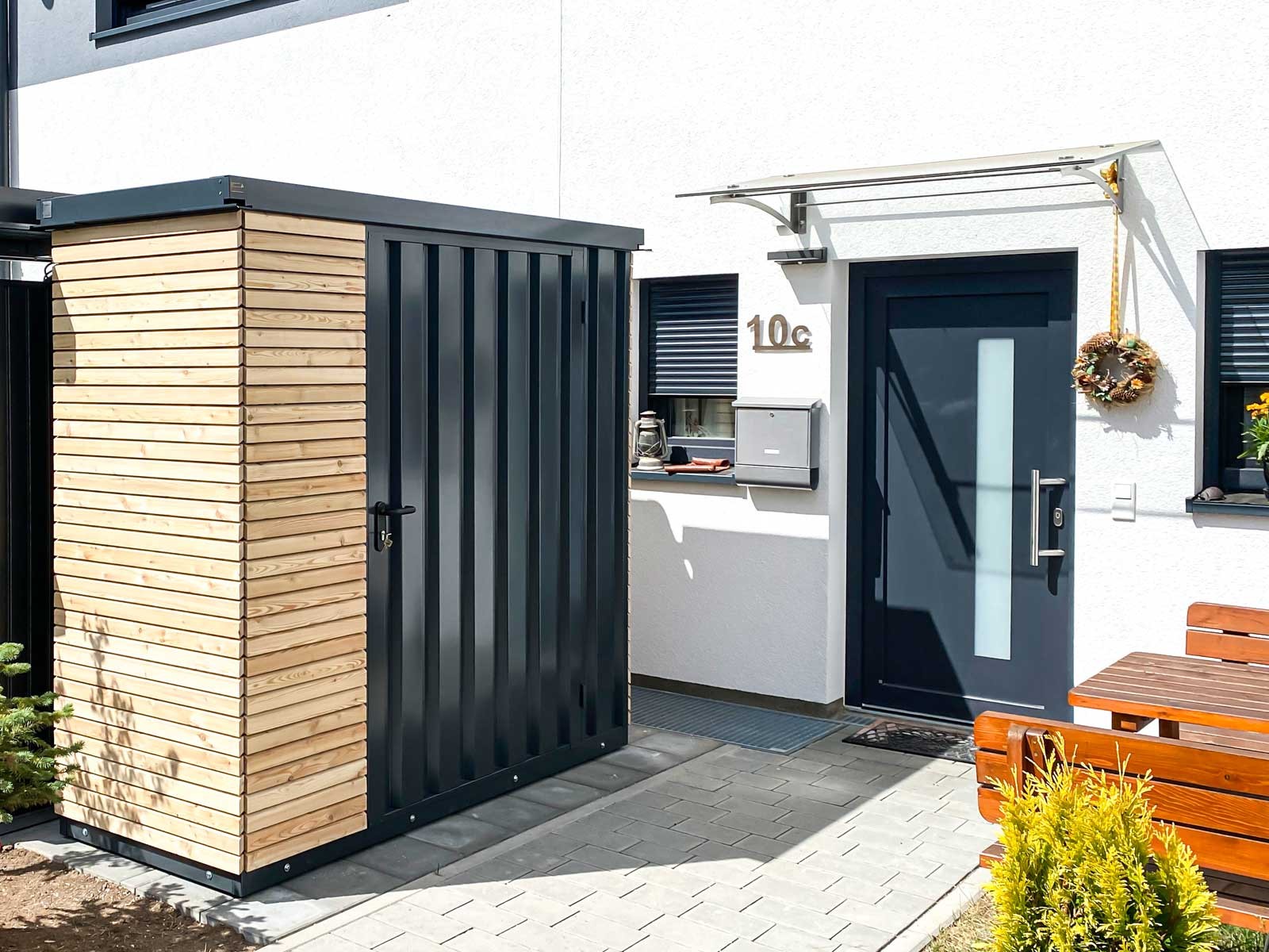 Siebau Gartenschrank Innenarchitektur, Holz, Hartholz, Tor, Gebeiztes Holz