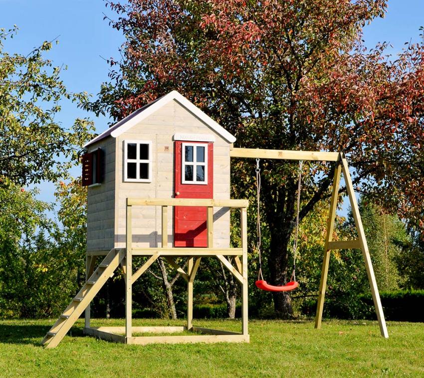Holz Stelzenhaus Zebra