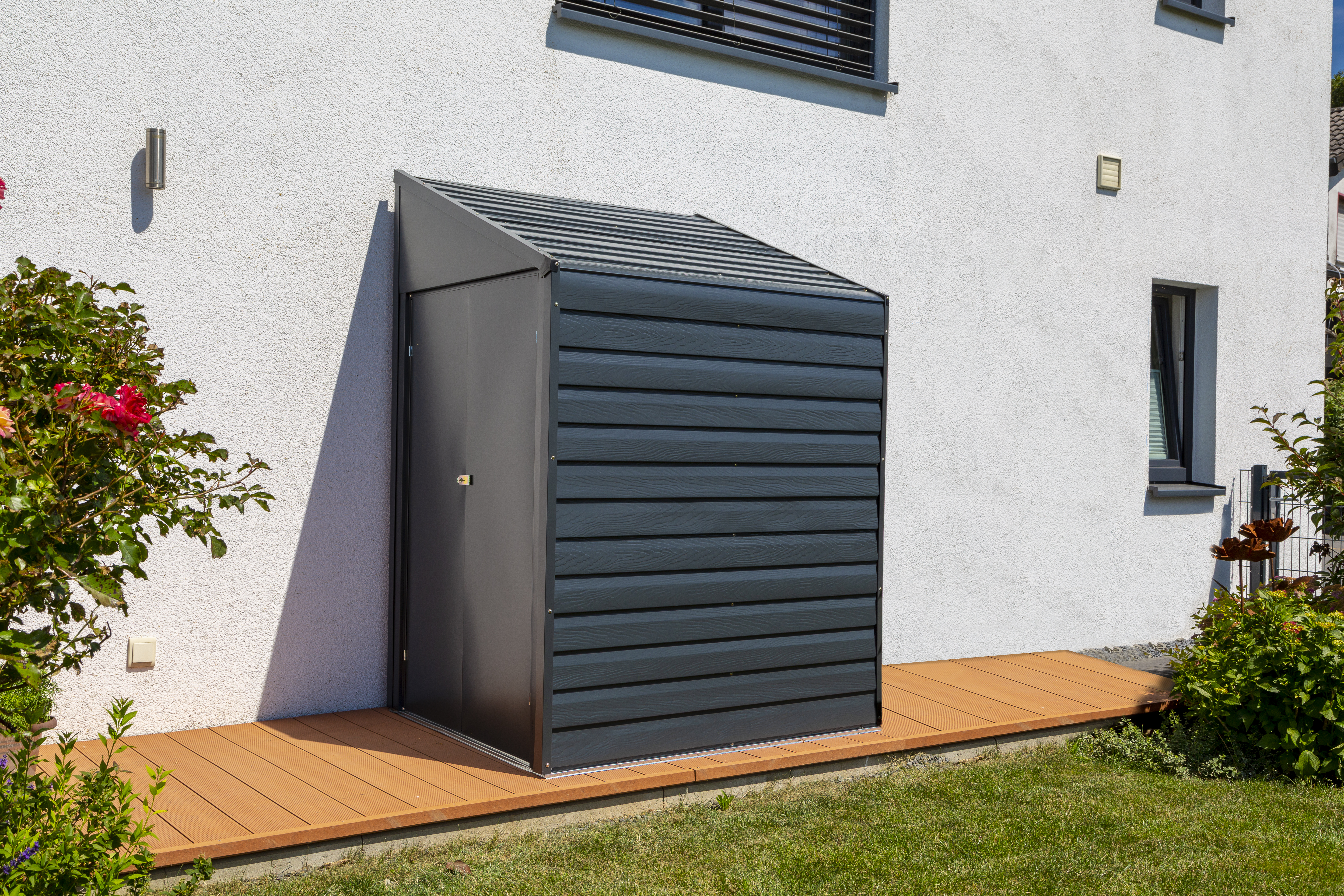 Spacemaker Metallgerätehaus Anlehnhaus 4x7 günstig kaufen Spacemaker Metallgerätehaus Anlehnhaus 4x7 günstig kaufen