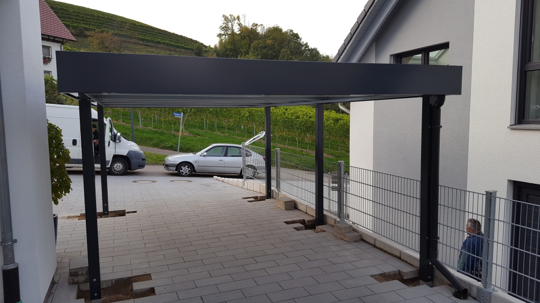 Siebau-Carport-2 Stahl Carport 3.41 Breite bei der Montage