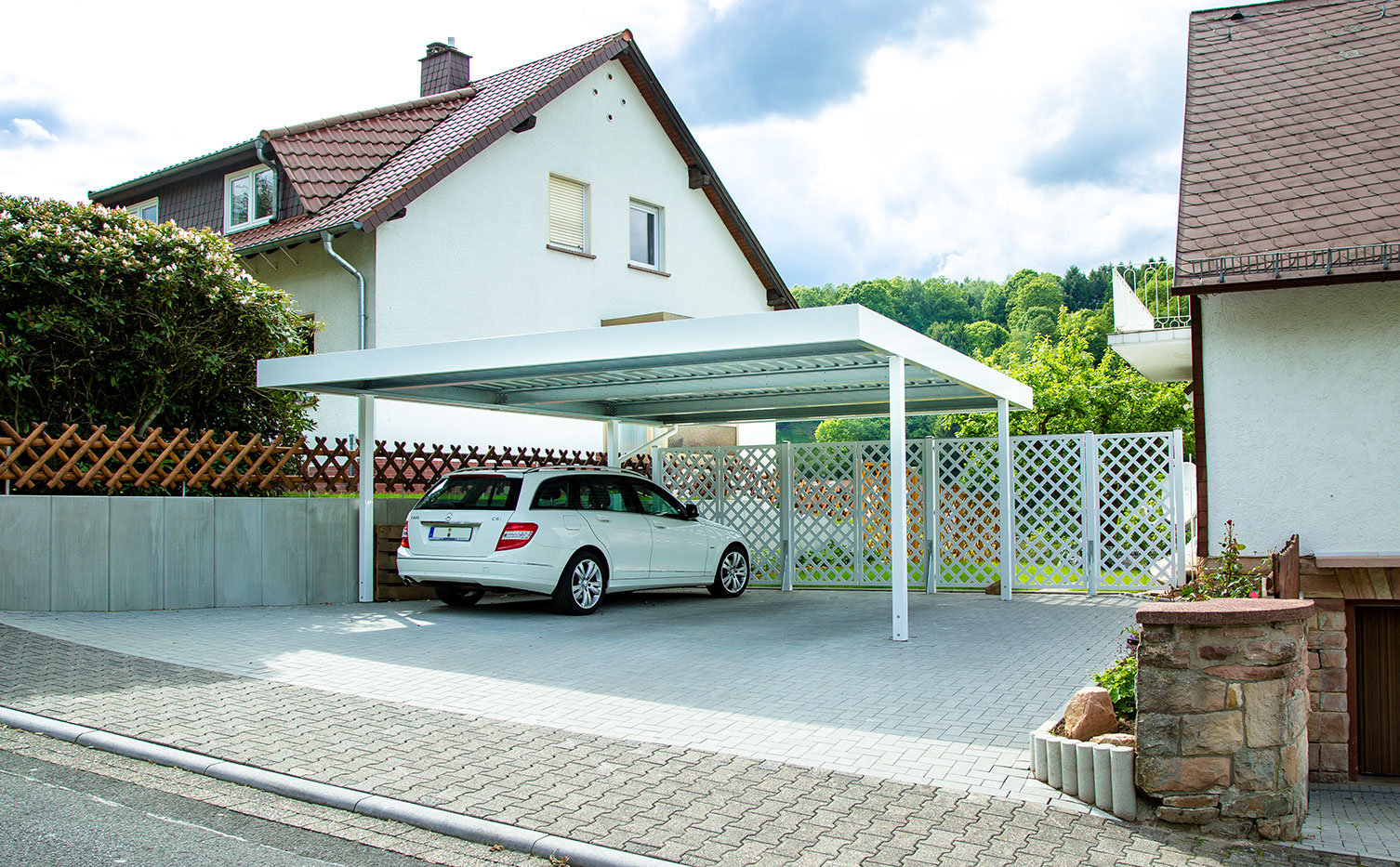 einzelcarportweiss Siebau Metall Carport CP-548